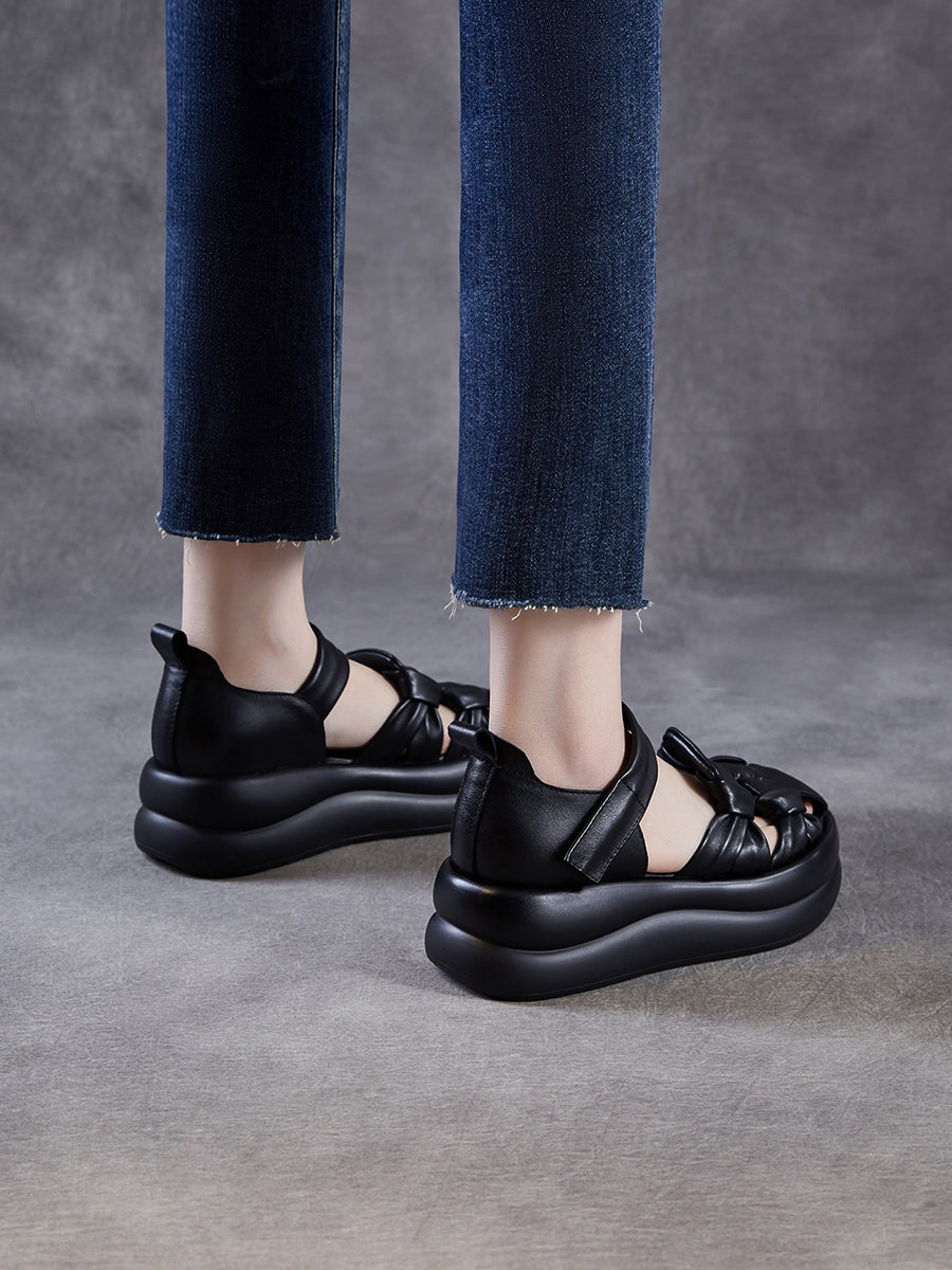 Women Casual Genuine Leather Platform Sandals