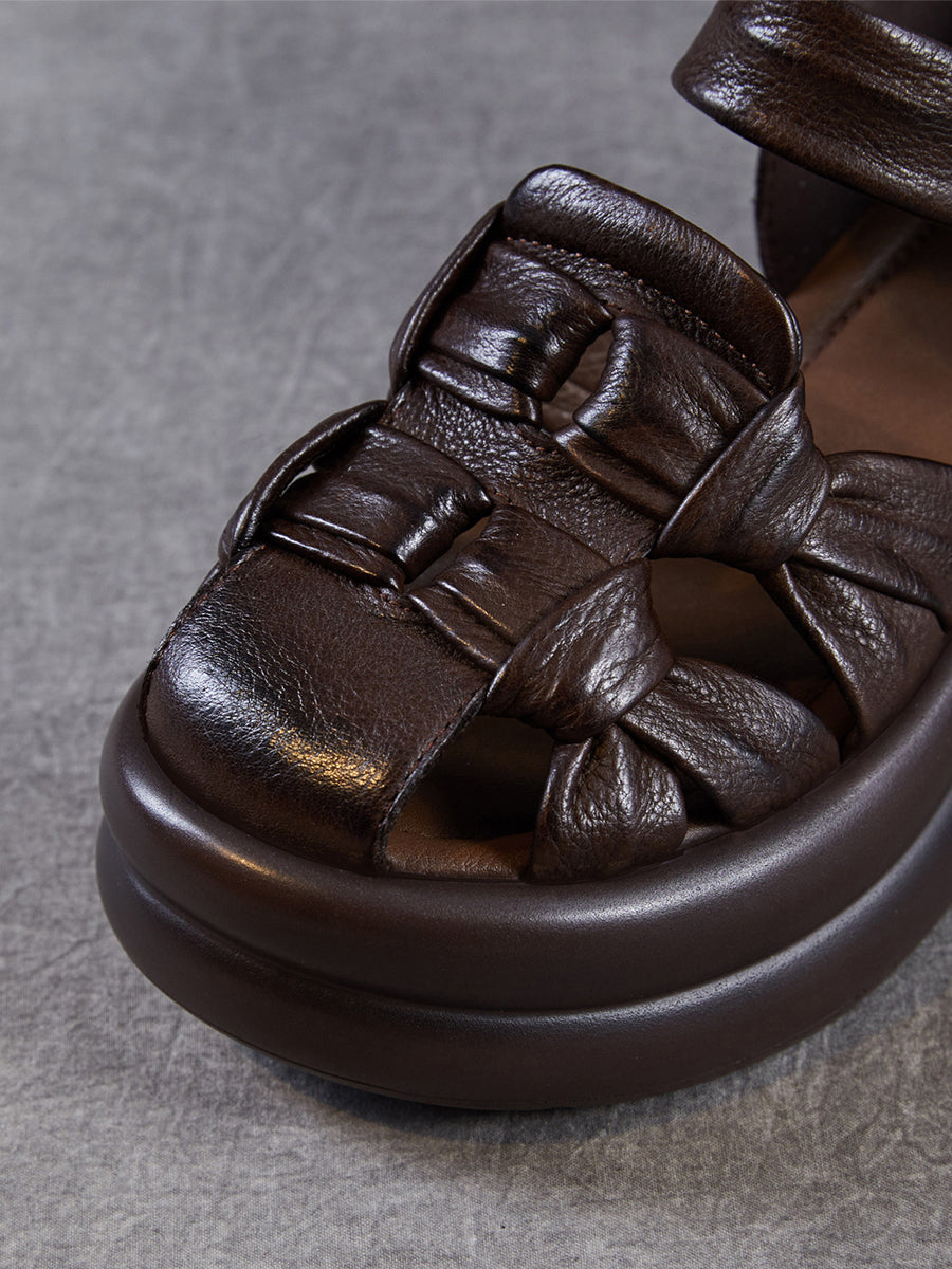 Women Casual Genuine Leather Platform Sandals