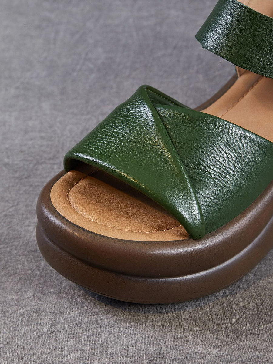 Women Summer Genuine Leather Platform Sandals