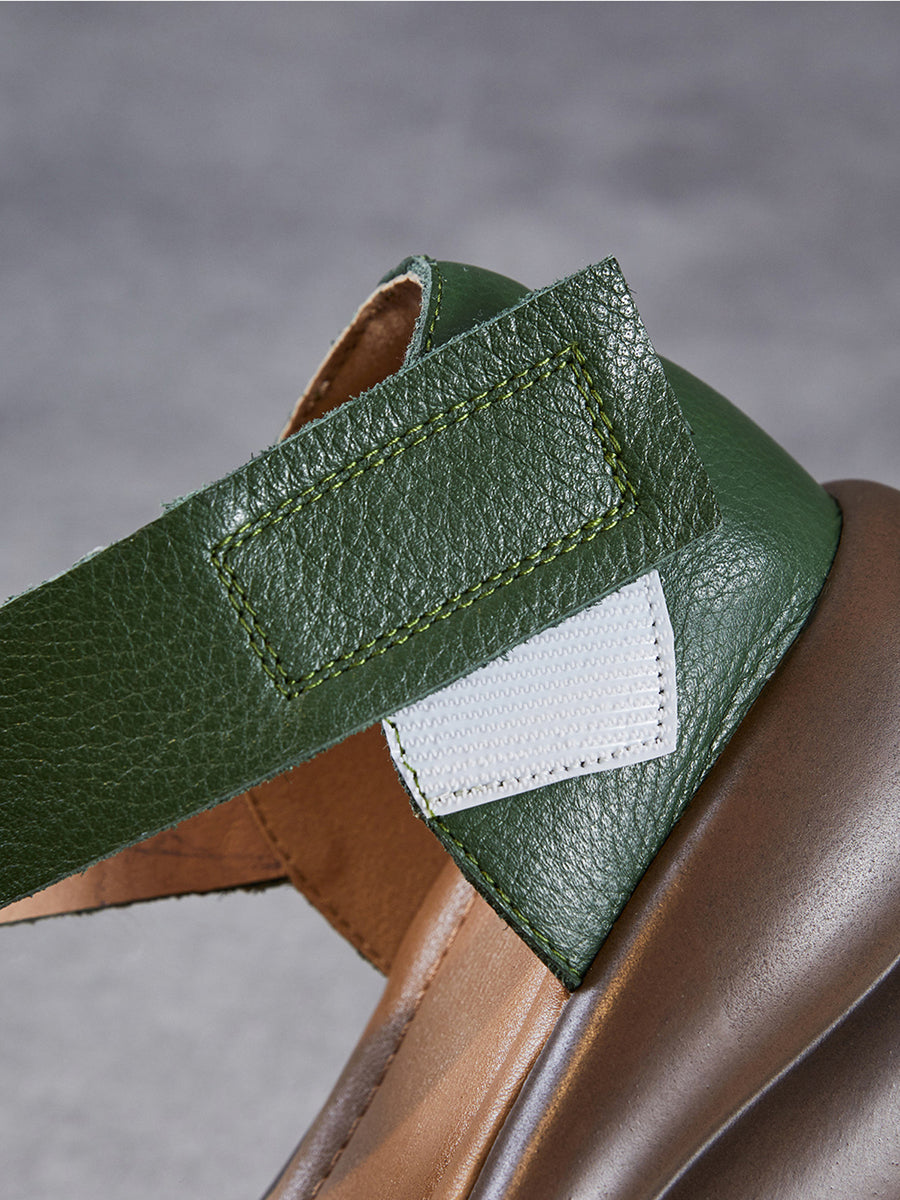 Women Summer Genuine Leather Platform Sandals