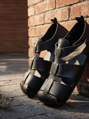 Women Summer Genuine Leather Spliced Sandals