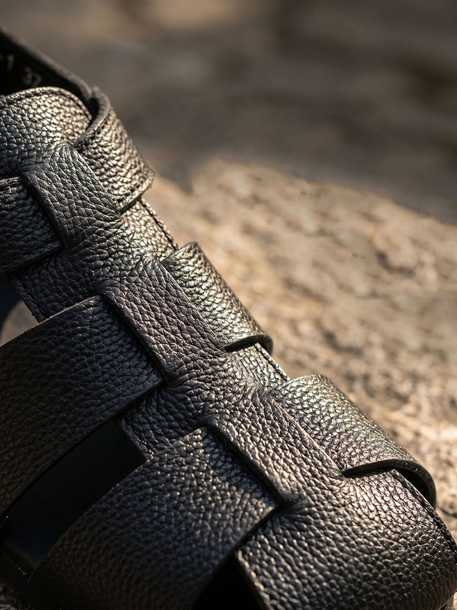 Women Summer Genuine Leather Spliced Sandals