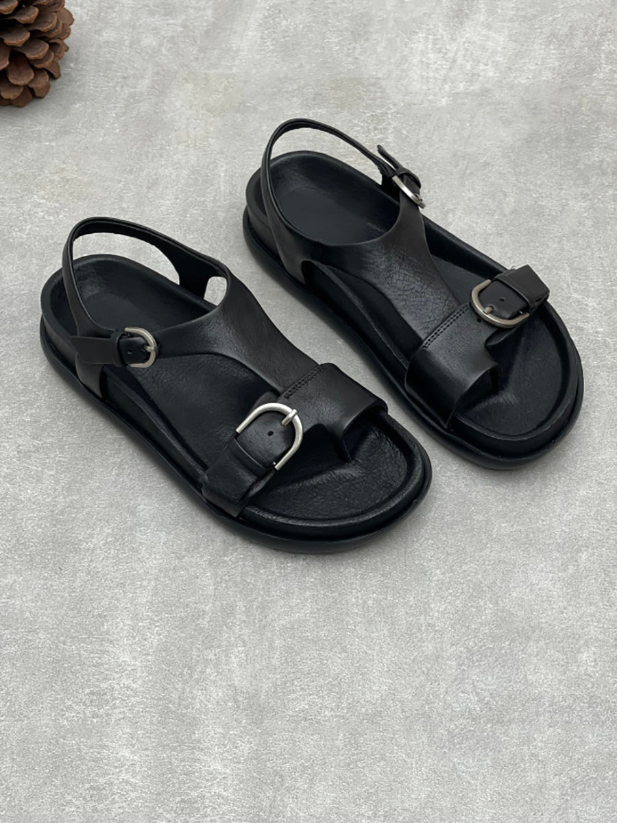 Women Summer Genuine Leather Flat Sandals