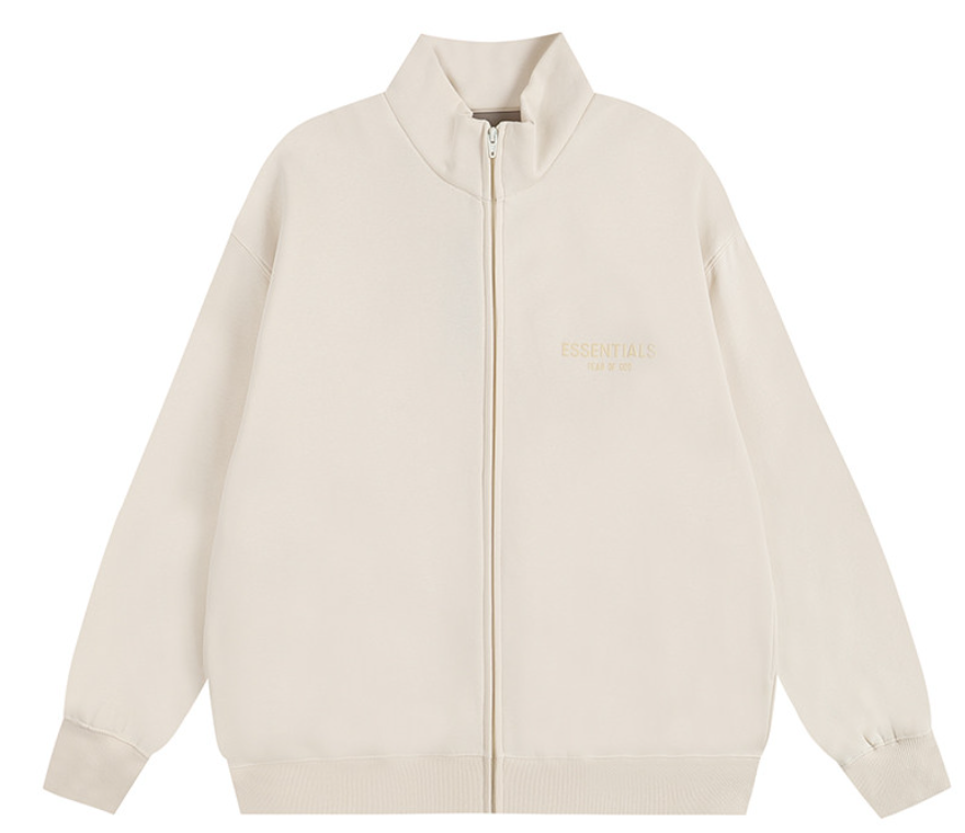 Fear of God Essentials Cream Full-Zip Stand Collar Jacket