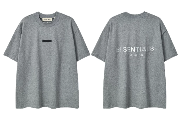 Fear of God Essentials Reflective Block Logo Dark Heather T-Shirt