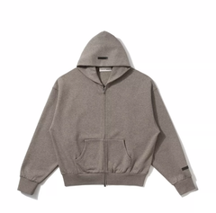 Fear of God Essentials Dark Oatmeal Full-Zip Hoodie