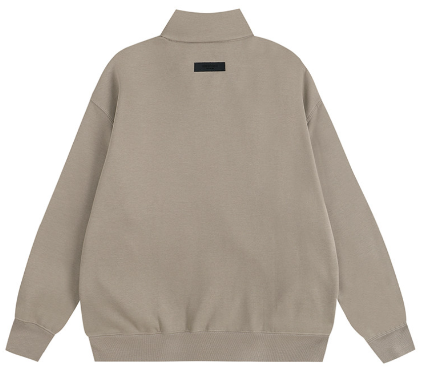Fear of God Essentials Khaki Full-Zip Stand Collar Jacket