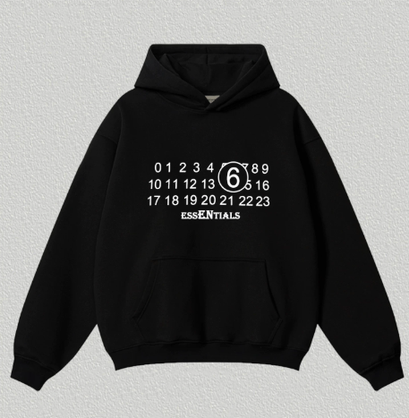 Fear of God Essentials Black Number Graphic Hoodie