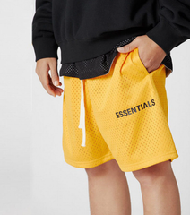 Fear of God Essentials Yellow Double-Layer Mesh Shorts