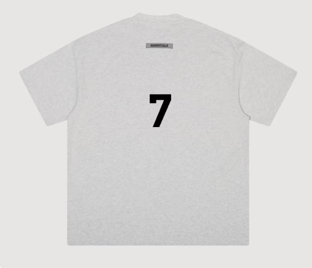 Fear of God Essentials 7 Flocked Light Gray T-Shirt