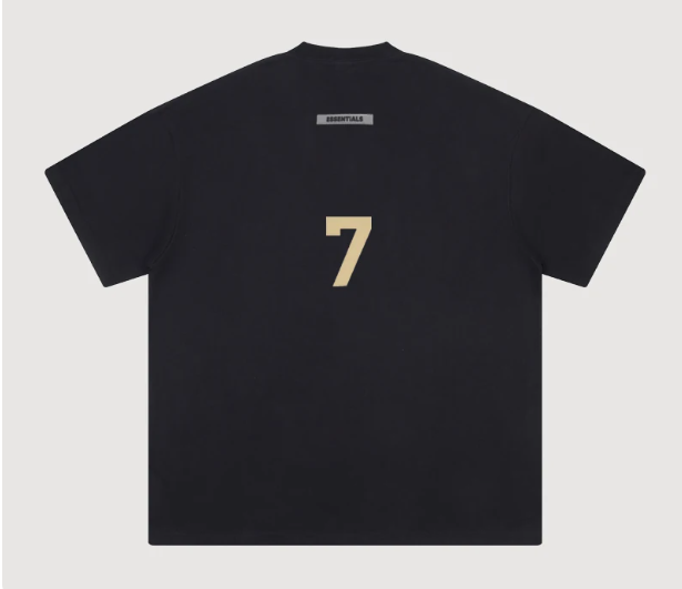 Fear of God Essentials 7 Flocked Black T-Shirt