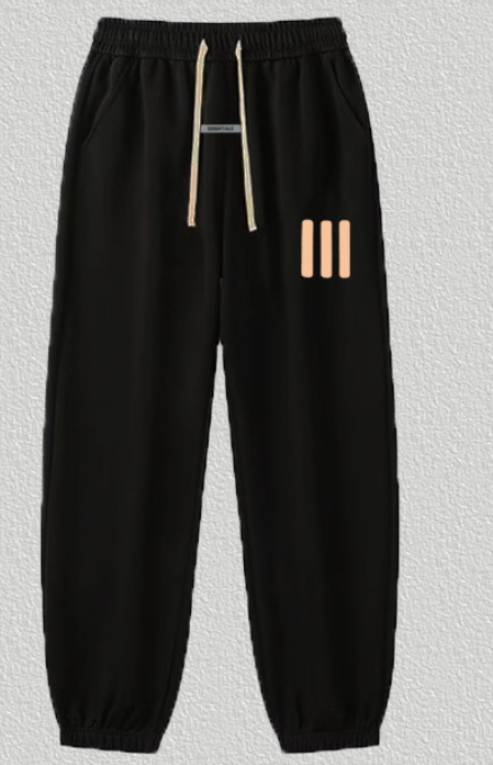 Fear of God Black Sweatpants with Yellow Triple Stripes