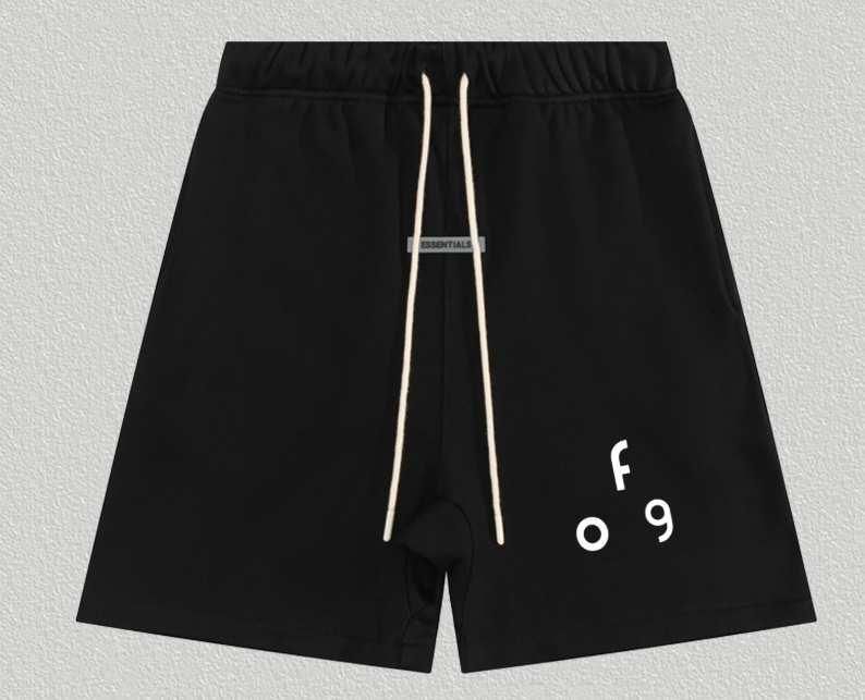 Fear of God Essentials Black Cream-Tie Logo Shorts