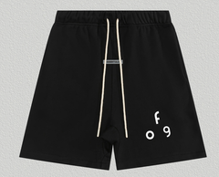 Fear of God Essentials Black Cream-Tie Logo Shorts