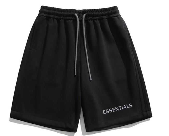 Fear of God Essentials Black Essential Logo Shorts