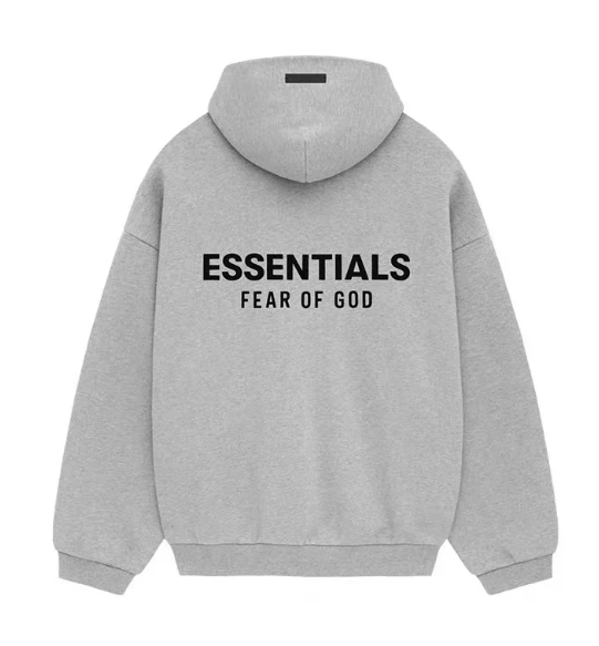 Fear of God Essentials Heather Gray Back Logo Hoodie