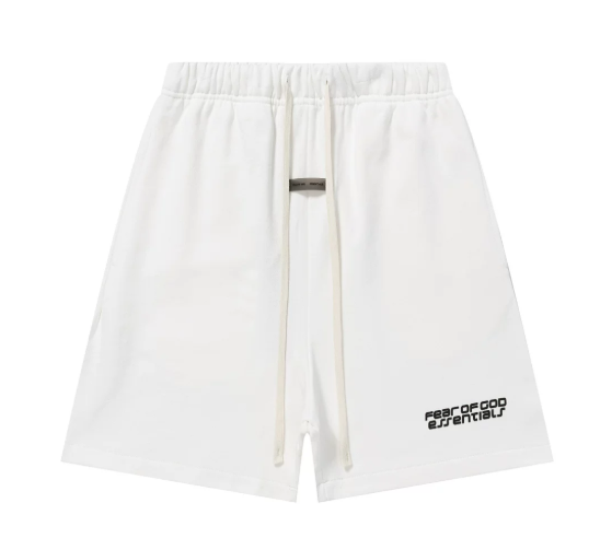 Fear of God Essentials White Tonal Logo Fleece Shorts