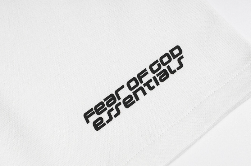 Fear of God Essentials White Tonal Logo Fleece Shorts