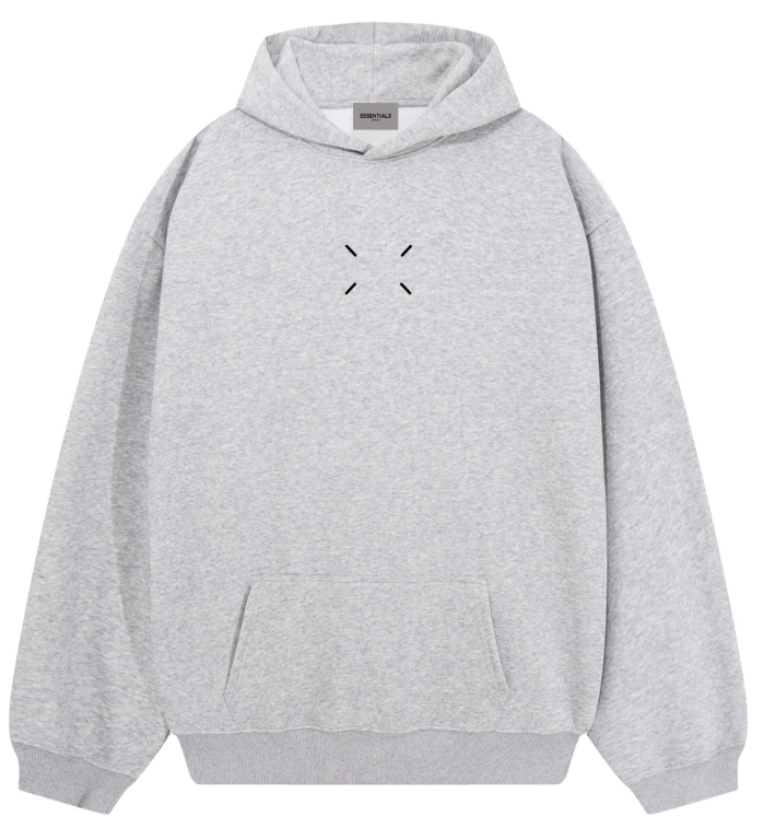 Fear of God Essentials Heather Grey Cross Stitch Hoodie