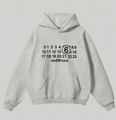 Fear of God Essentials Light Gray Number Graphic Hoodie