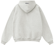 Fear of God Essentials Light Heather Grey Cross Logo Zip Hoodie