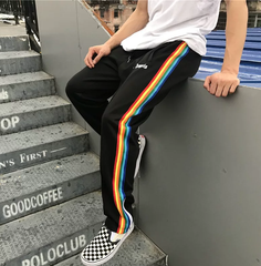 FOG Rainbow Stripe Black Track Pants