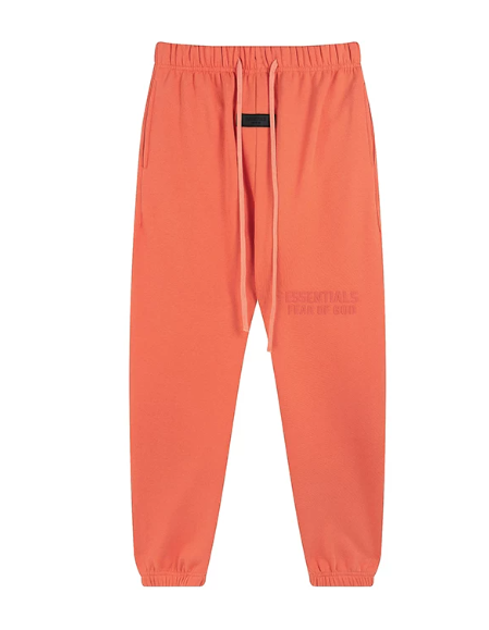 Fear of God Essentials Coral Orange Logo Sweatpants