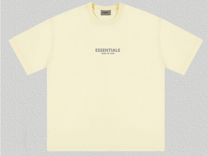 Fear of God Essentials Pale Yellow Reflective Tee