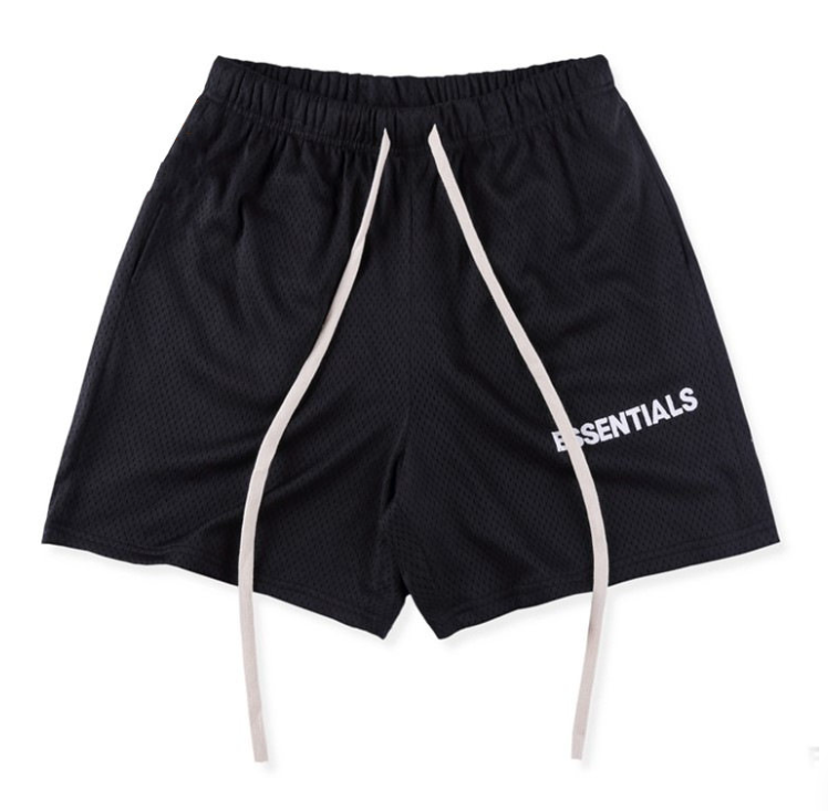 Fear of God Essentials Black White Mesh Athletic Shorts