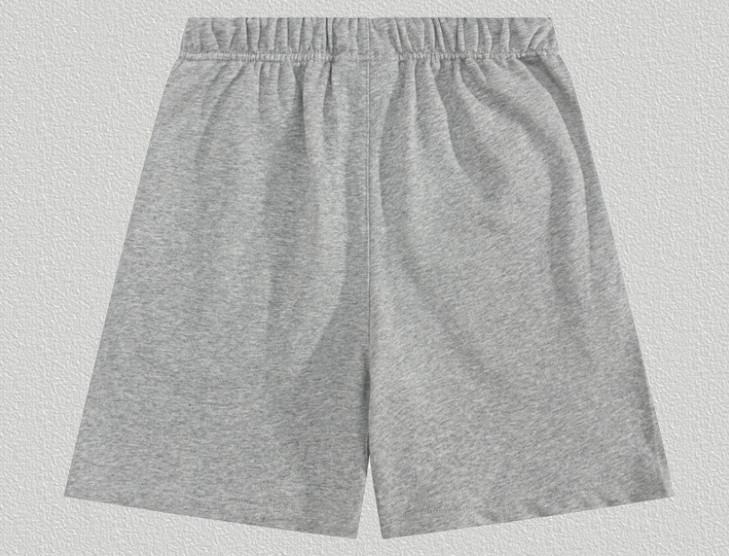 Fear of God Essentials Heather Gray Red FOG Shorts