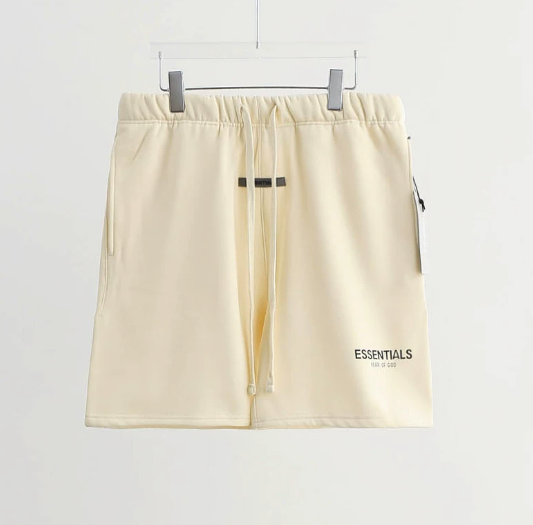 Fear of God Essentials Cream Yellow Logo Shorts