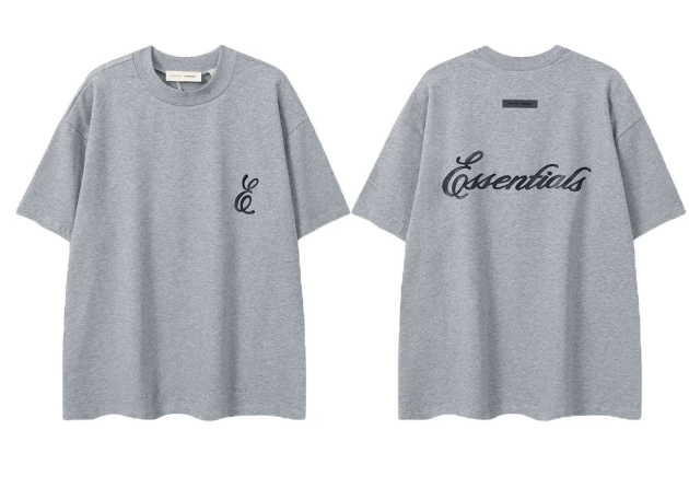 Fear of God Essentials Script Logo Heather Grey T-Shirt