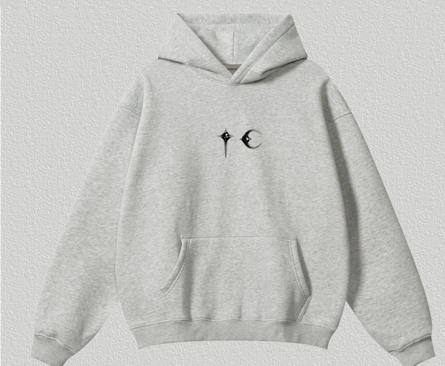 Fear of God FOG Heather Grey Star Moon Hoodie