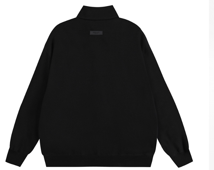 Fear of God Essentials Black Full-Zip Stand Collar Jacket