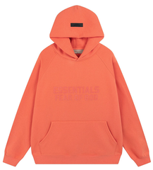 Fear of God Essentials Coral Orange Flocked Hoodie