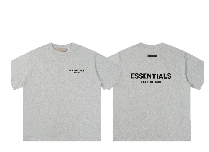 Fear of God Essentials Front & Back Logo Gray T-Shirt