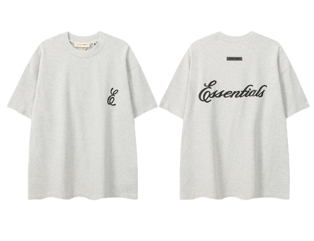 Fear of God Essentials Script Logo Heather Grey T-Shirt