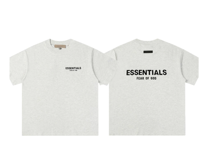 Fear of God Essentials Dual Logo Heather Gray T-Shirt