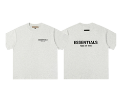 Fear of God Essentials Dual Logo Heather Gray T-Shirt