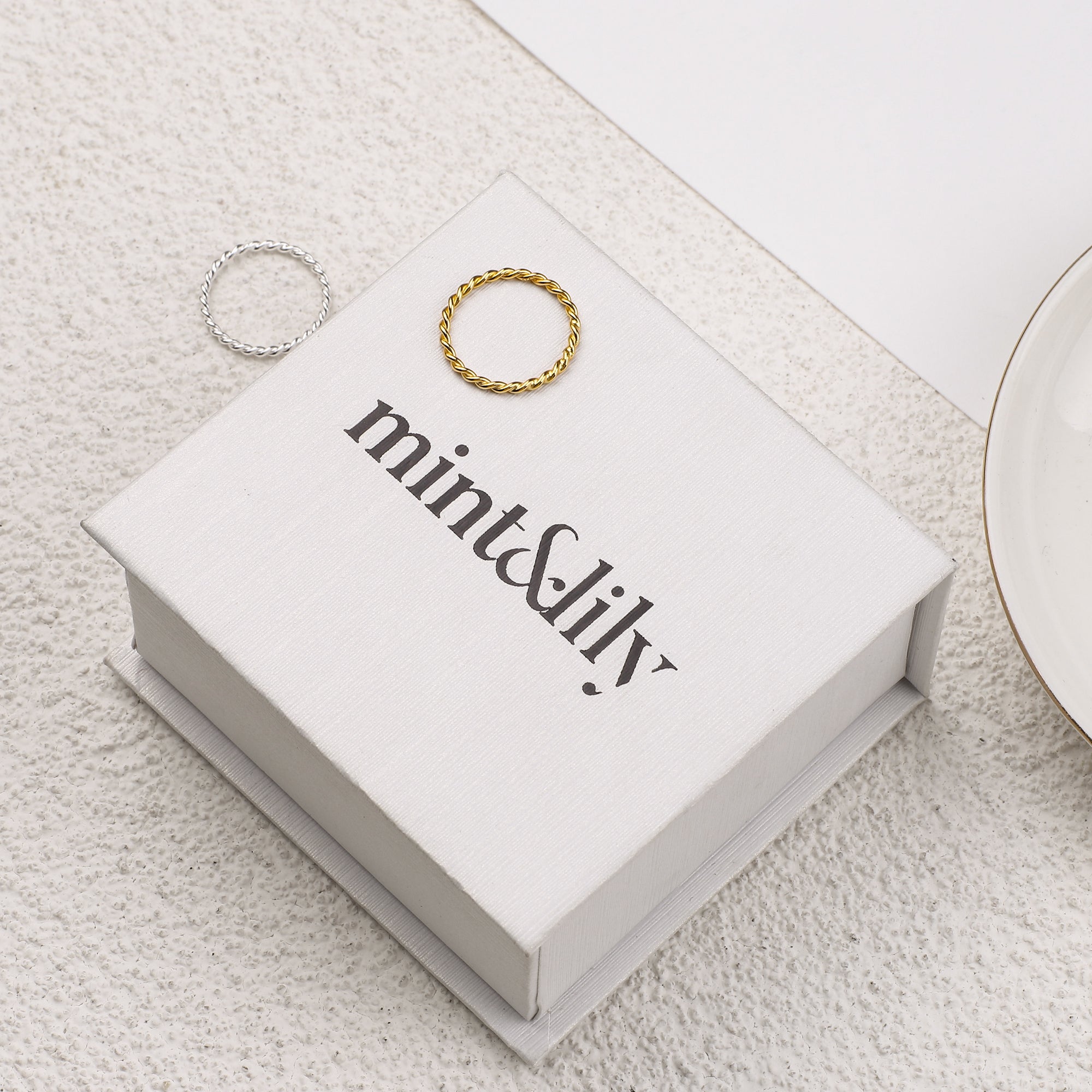 Dainty Braided Stacking Ring