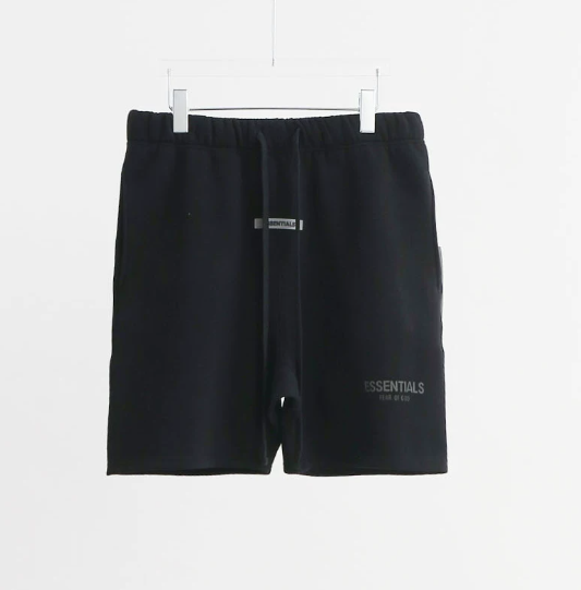 Fear of God Essentials Black White Logo Shorts