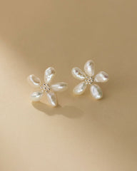 Pearly Jasmine Stud Earrings