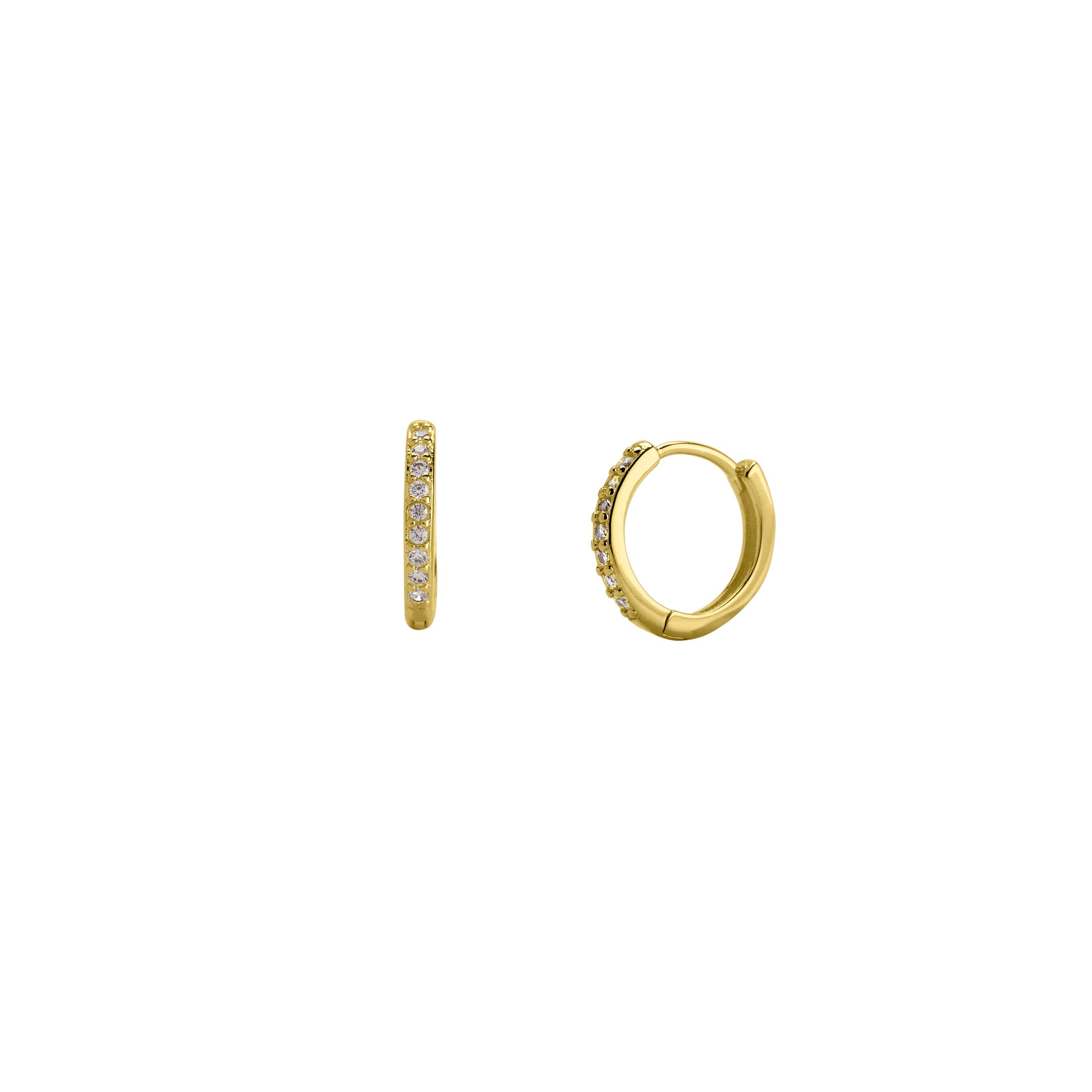 Pave Huggie Hoop Earrings