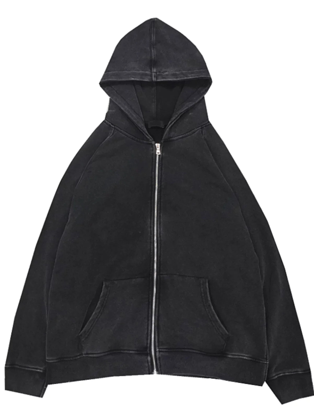 European and American high street FOG split zipper jacket men's autumn and winter dark fashion brand washed old hoodie sweatshirt hip-hop