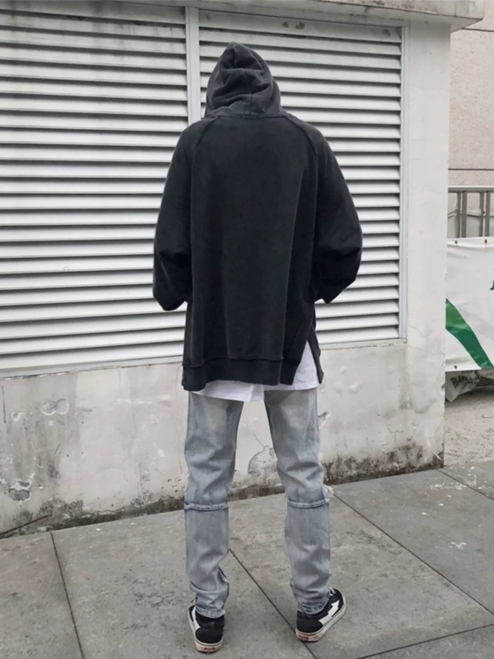 European and American high street FOG split zipper jacket men's autumn and winter dark fashion brand washed old hoodie sweatshirt hip-hop