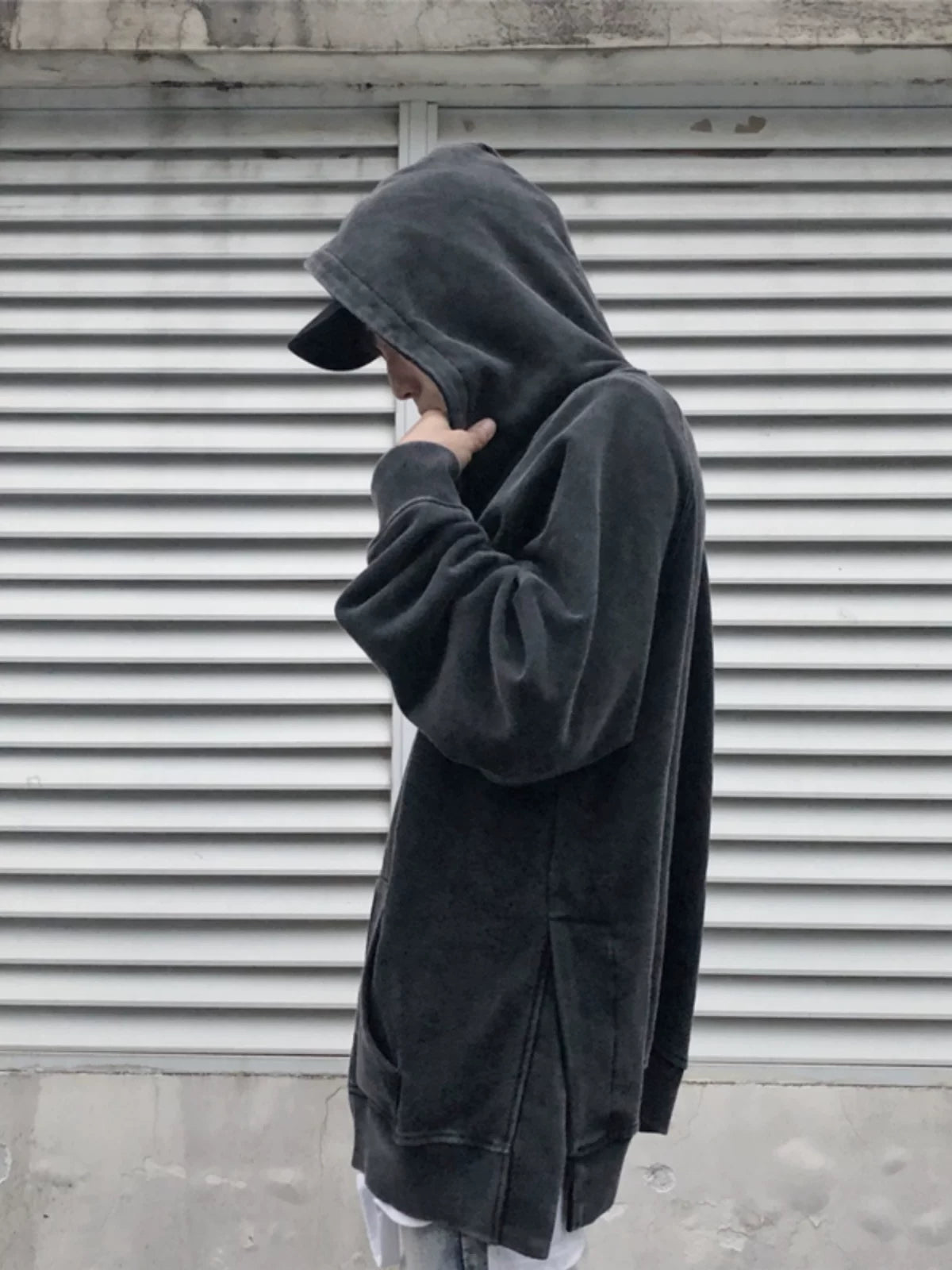 European and American high street FOG split zipper jacket men's autumn and winter dark fashion brand washed old hoodie sweatshirt hip-hop