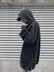 European and American high street FOG split zipper jacket men's autumn and winter dark fashion brand washed old hoodie sweatshirt hip-hop