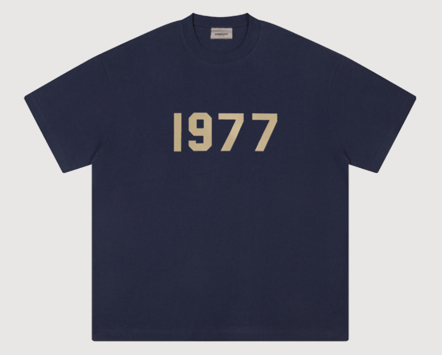 Fear of God Essentials 1977 Flocked Navy T-Shirt