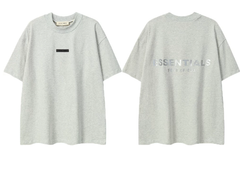 Fear of God Essentials Reflective Block Logo Heather Grey T-Shirt