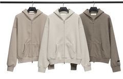 Fear of God Essentials Light Heather Grey Classic Zip Hoodie